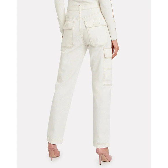 SLVRLAKE Savior High-Rise Cargo Jeans Natural White Size 26 - Picture 2 of 10